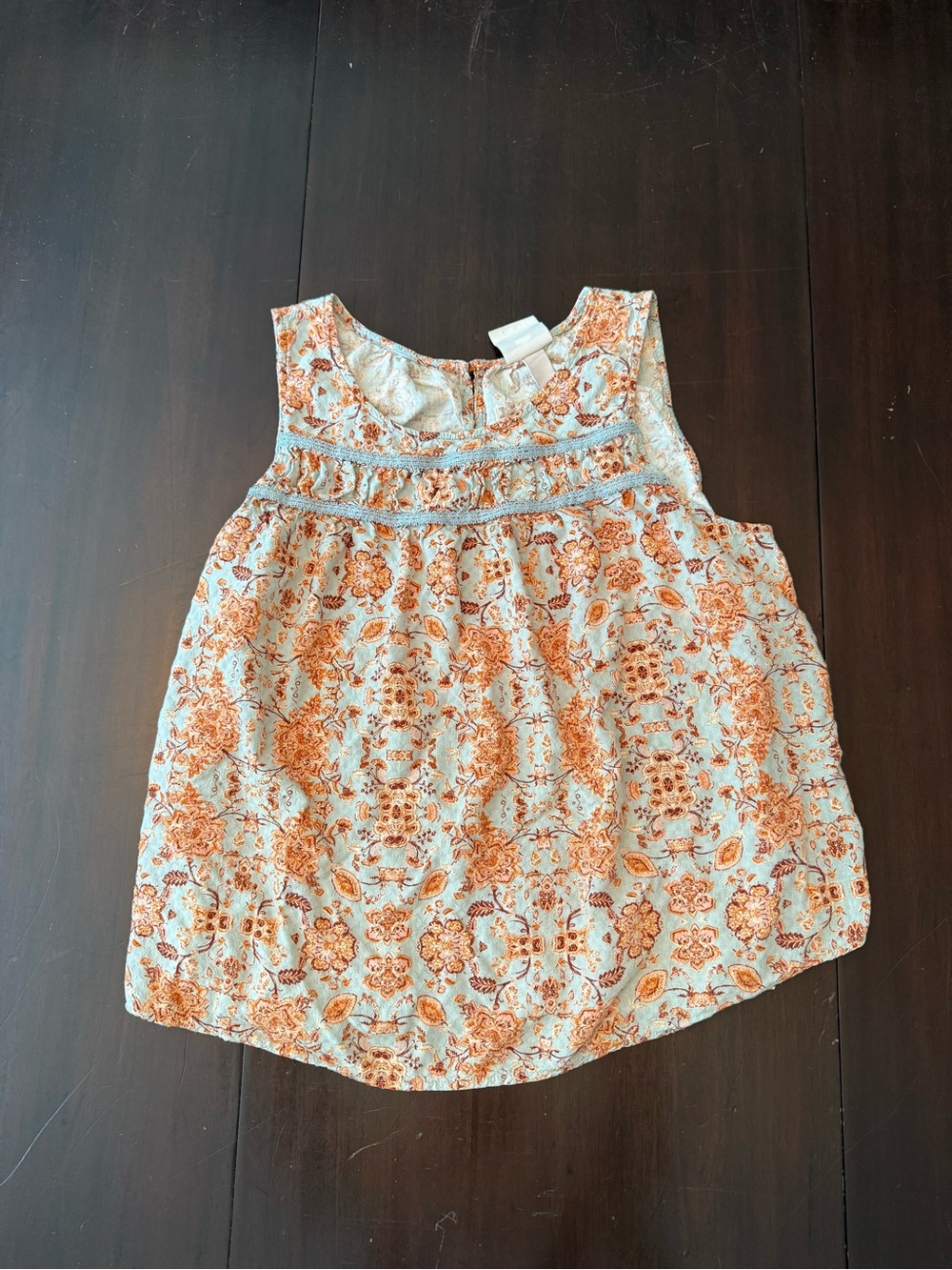 Women’s Orange Floral Sleeveless Top